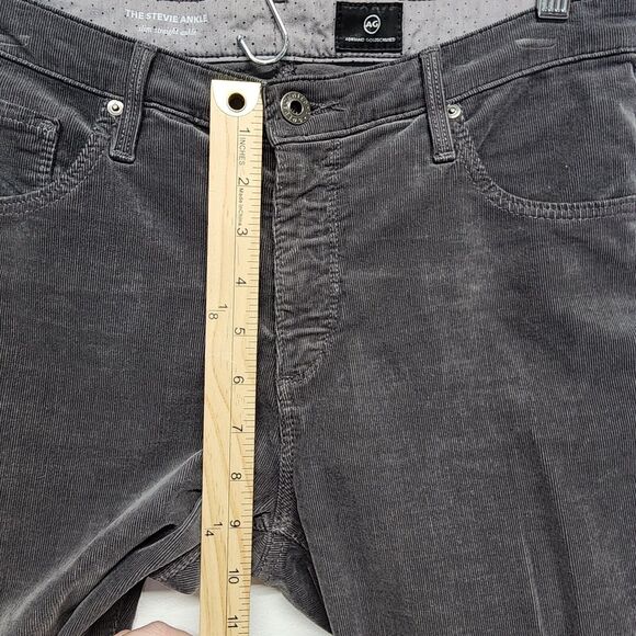 AG Adriano Goldschmied Corduroy Pants Size 30R Gray Stevie Ankle Slim Straight - Picture 11 of 14
